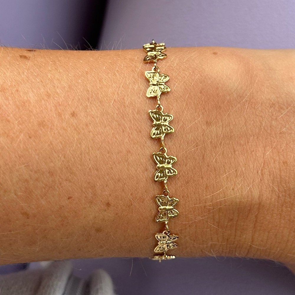 Butterfly anklet 18k gold plated